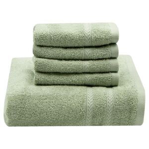 Gold Coast Ringspun 100% Cotton Bath Sheet with 4 Washcloths in Green